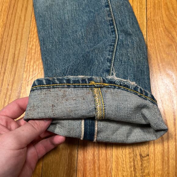 RRL Ralph Lauren Sanforized Denim Jeans Pants 28x30 Flared Leg Opening Double RL - Picture 12 of 12